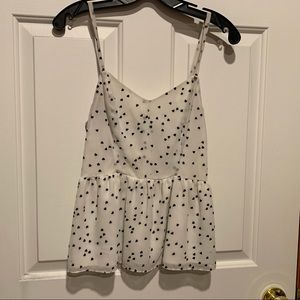 Guess white with heart black cami S